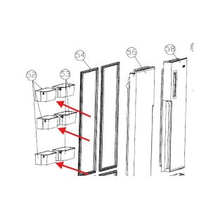 Original left bottle rail shelf for the Air refrigerator door 0060229765