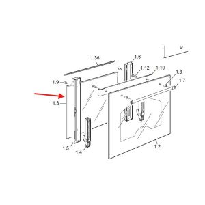 Original inner glass for De Longhi oven door 0313246TH