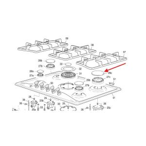 Original large dome for De Longi gas stove 216131005A