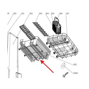 Original upper basket for De Longi dishwasher 672000800189