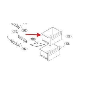Original vegetable and fruit drawer for the Air 60222003B refrigerator