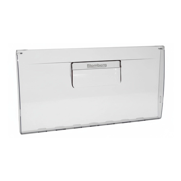 מכסה מגירת תא הקפאה עליון מקורי למקפיא בלומברג 4384643200 – מכסה מגירה שקוף עם ידית וסמל Blomberg