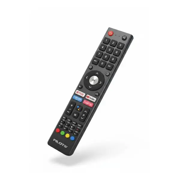 שלט רחוק מקורי לטלוויזיה PILOT פיילוט Android TV עם כפתורי Netflix ו-YouTube — תואם דגמים P43FHD, P32HD, PQ553CH, PQ853